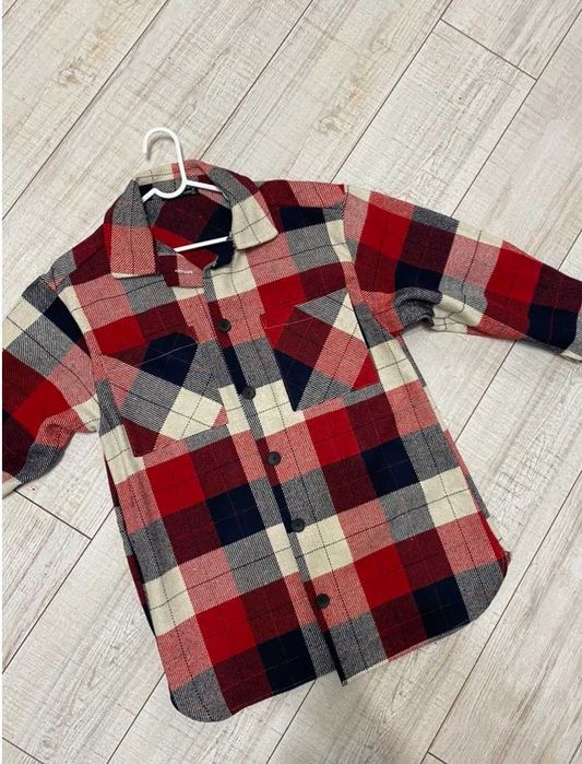 Теплая Рубашка в клетку, оверсайз
