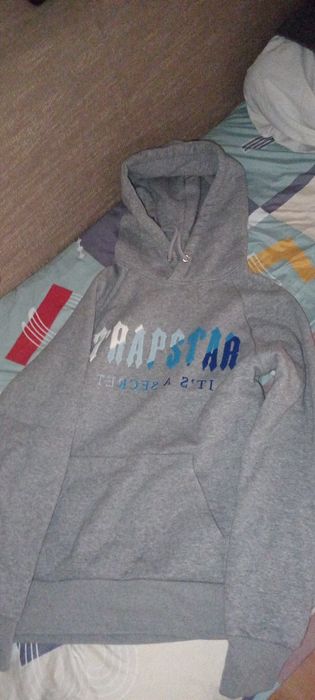 Compleu trapstar gri cu scris baby blue