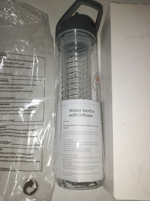 Нова бутилка за вода с инфузер XD Design, Тритан 800мл, Оранжев,