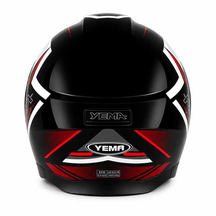 Мото каска YEMA 662-3 Jet - XS, S, M, L, XL - Черно/Червено