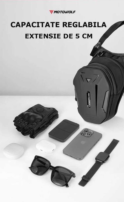 Geantă de picior/umar moto Motowolf, extensibilă, hardshell