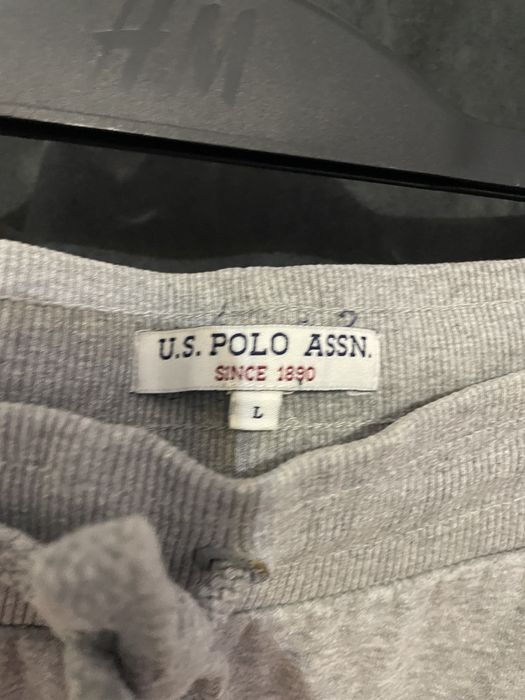 Pantaloni trening U.S. Polo Assn. gri melanj mărimea L