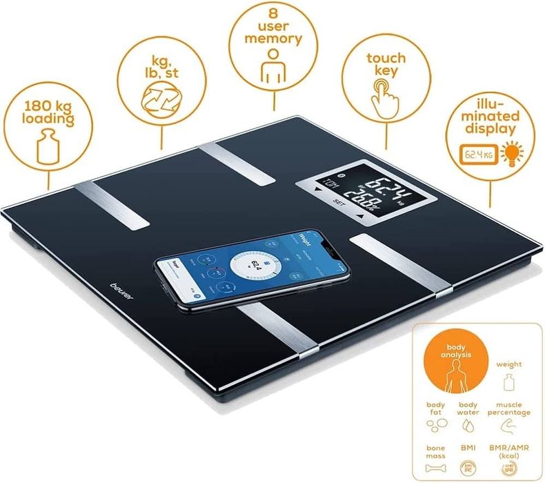 Cantar SMART de baie beurer bf 720 ai bluetoth app