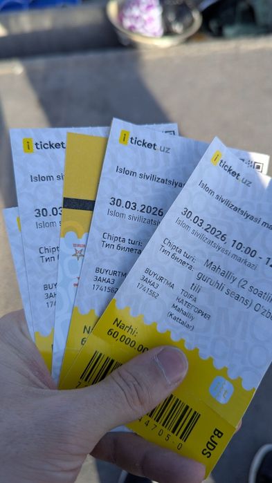Islom sivilizatsiyasi markaziga chiptalar mavjud