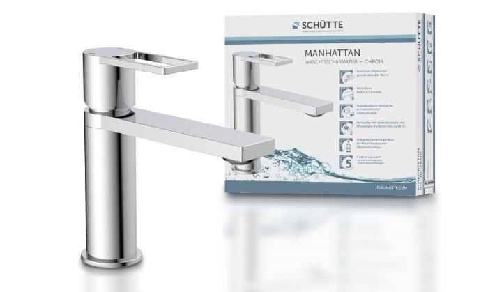 Baterie lavoar Schutte Manhattan 33010 cu ventil pop-up – crom