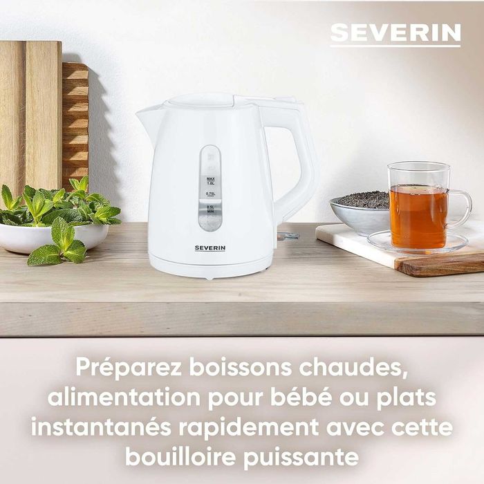 Електрическа кана Severin WK 3411 2200W 1,0L, бяла, 22x15,5x21см
