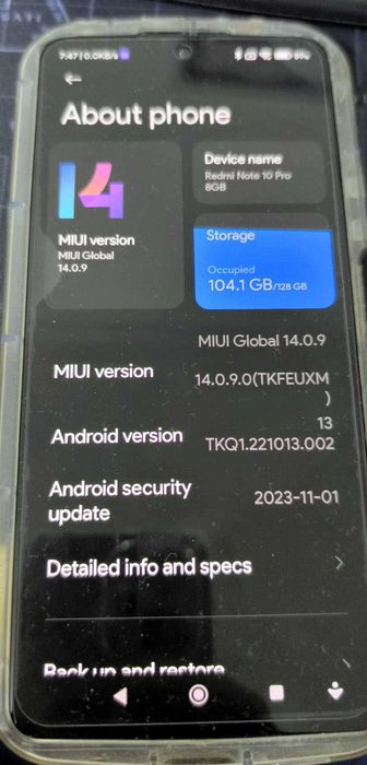 Xiaomi redmi note 10 pro 6+5 GB+ карта памет 400 ГБ