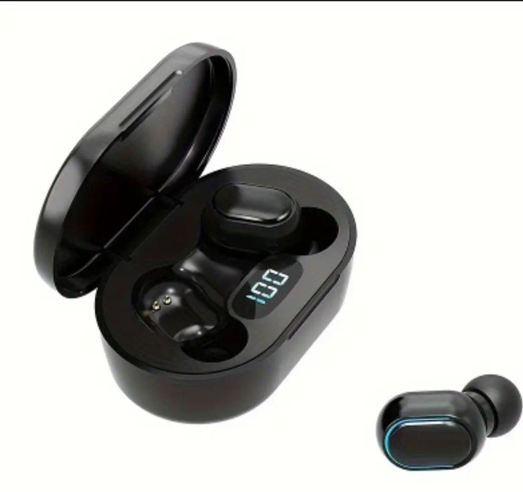 Безжични слушалки E7S с LED дисплей и микрофон