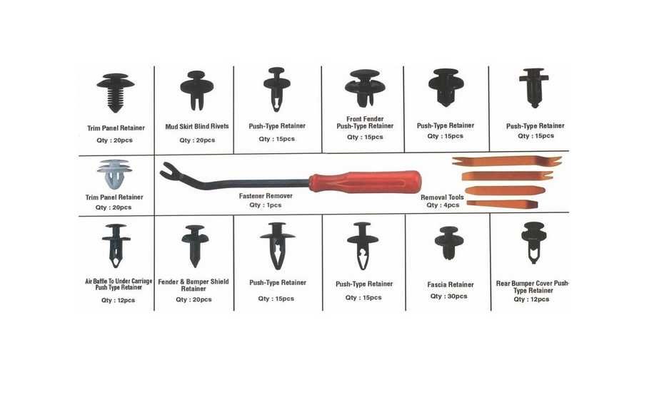 Комплект универсални щипки за кола - 229 броя.