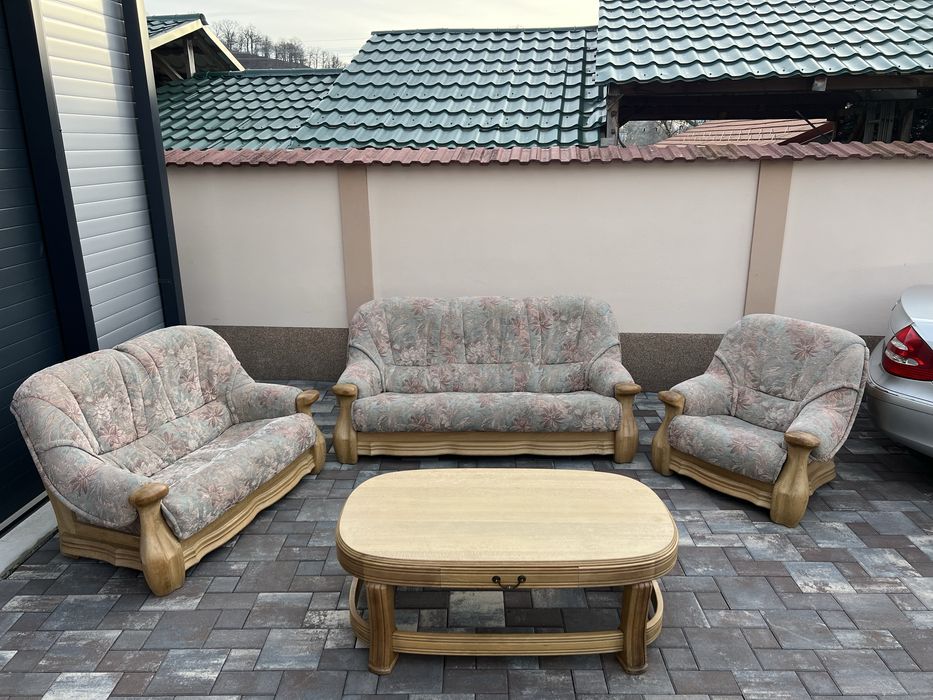 Set Canapea Canapele 3 - 2 - 1 Lemn Masiv