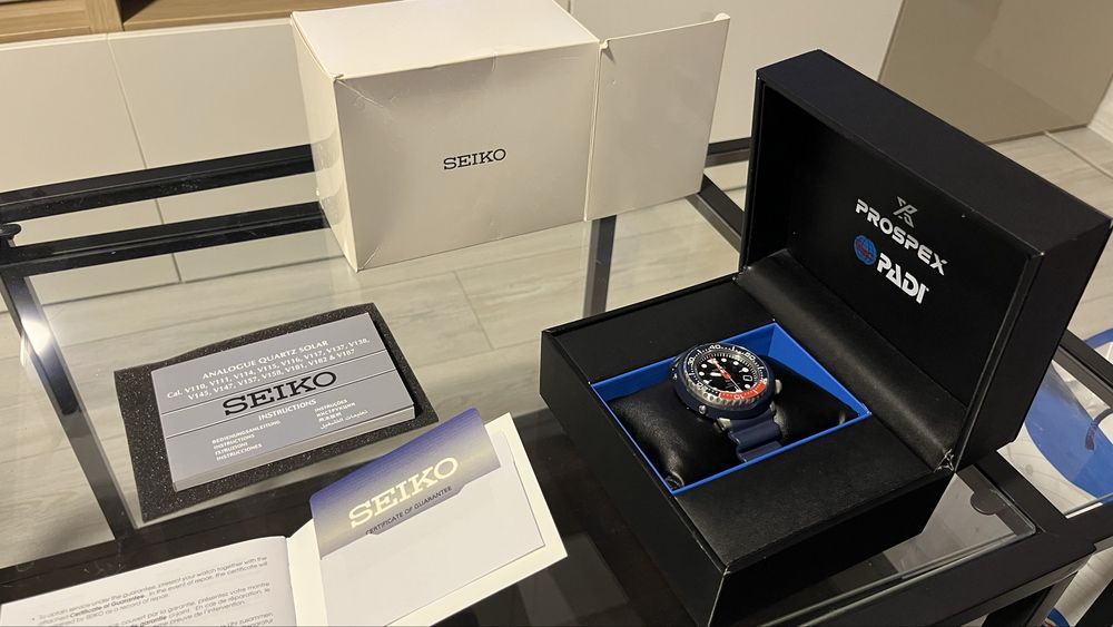 Ceas Seiko Prospex PADI Solar Tuna Diver 200m Full Set