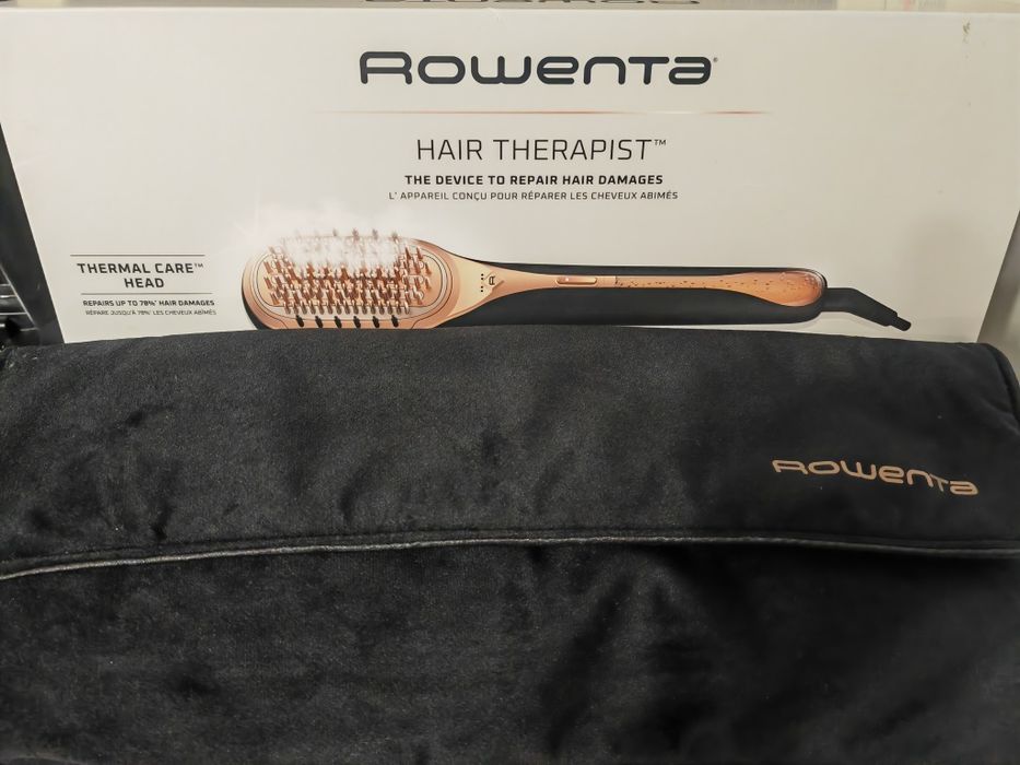 Perie reparatoare ROWENTA Hair Therapist CF9940F0, 165W, Invelis Kerat
