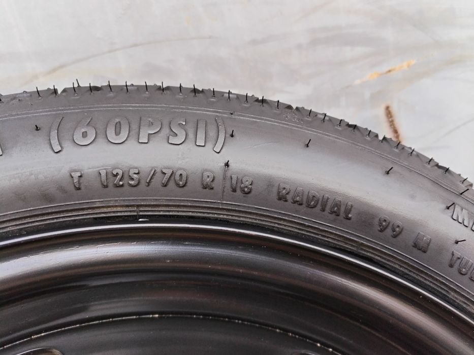 Roată Rezervă Slim Subțire 125 70 R18 Vw Golf 6 și 7, Touran Eos Skoda