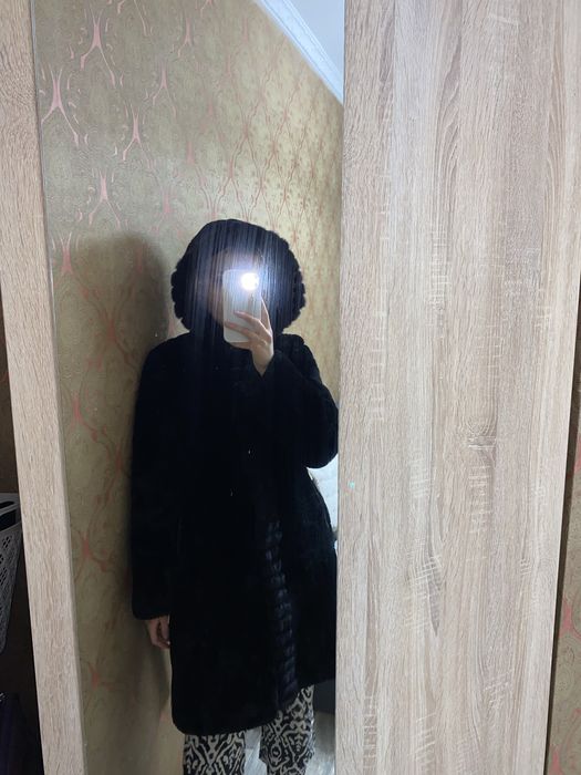 Мутоновая шуба женская