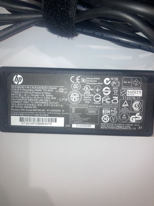 Incarcator / alimentator laptop HP 65W TPC-BA5 original in stare buna