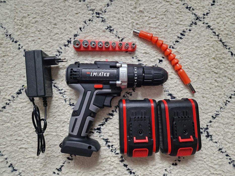 Bormașină Electrică Portabilă 48V, 3în1, 2 Acumulatori 6000mAh, 25+3 Trepte