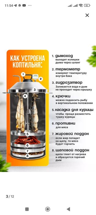 Продам коптильню 22 литра.