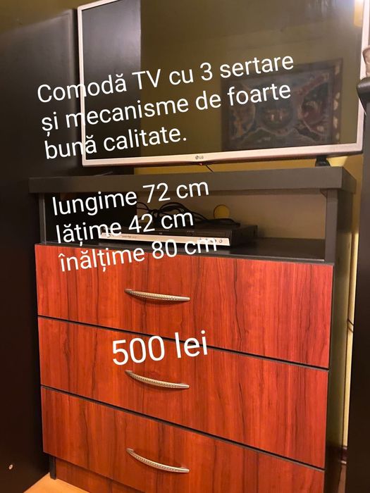 Pat noptiere comode TV comoda cu oglindă