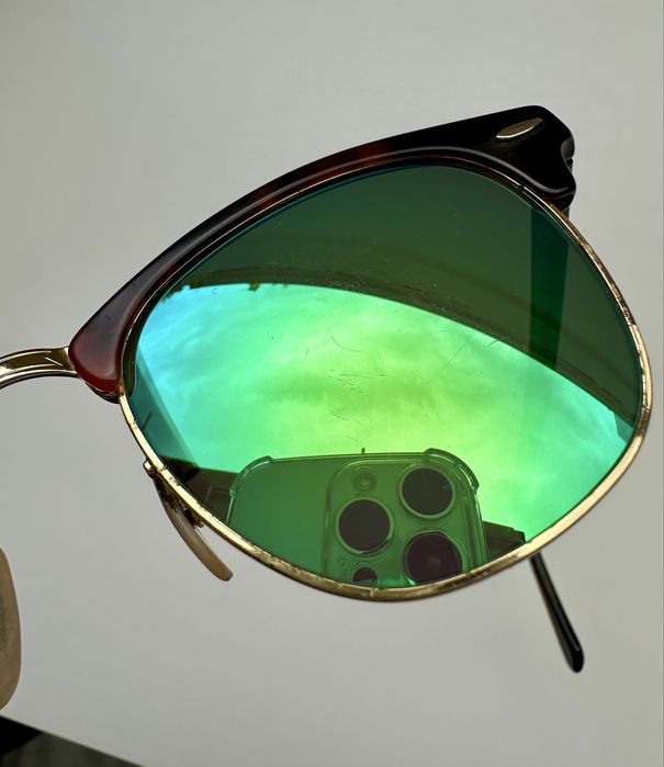 Ray Ban RB3016 Clubmaster зелени огледални/mirror лещи Made in Italy