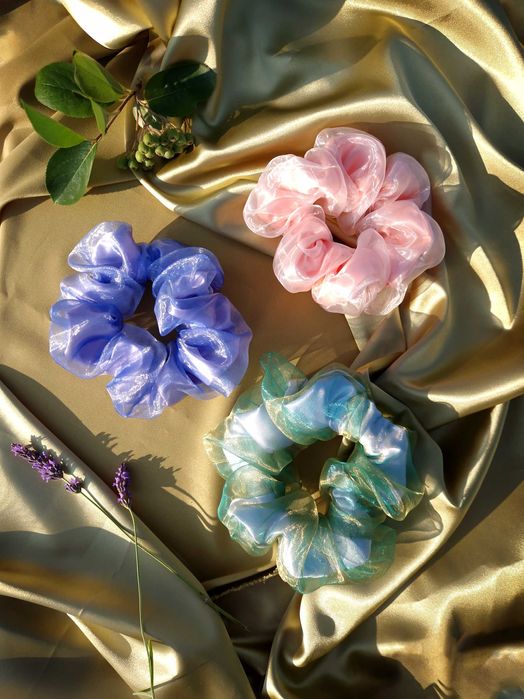 Скрънчи от сатен и органза (различни видове)