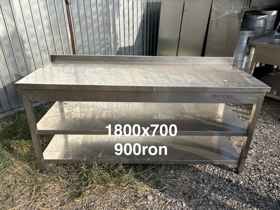 Chiuveta inox 120x70 70x70 mese inox 120x70 180x70 rafturi inox 100x50x200H 140x49x180H second hand