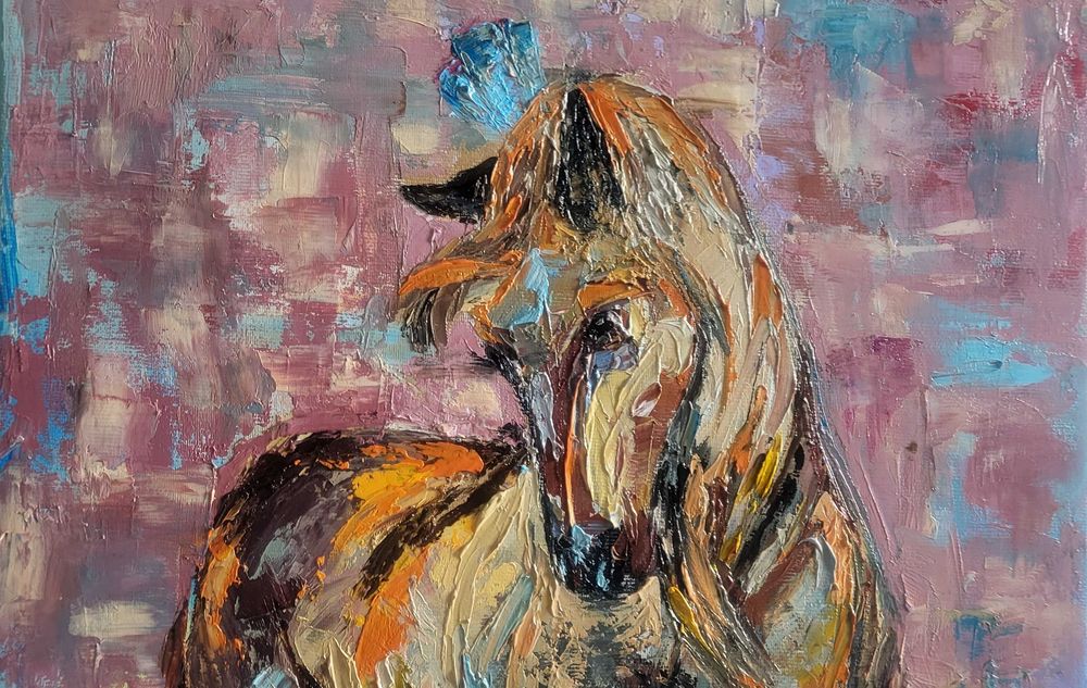 Pictura, tablou modern nou, -CAL IN GALOP NR.1- pictor roman consacrat