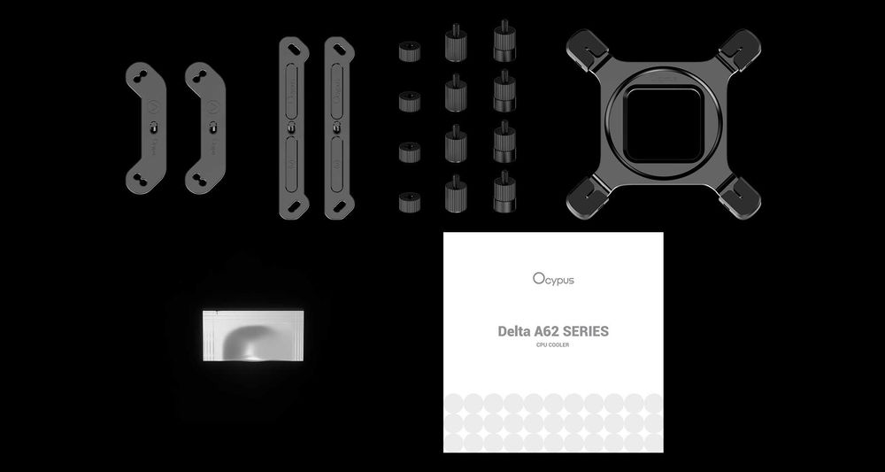 Cooler CPU AIO Ocypus Delta A62 ARGB,aer ventilator PWM 120 mm,6 conducte căldură din cupru,pentru computer AMD AM4/AM5, Intel LGA 115X/1200/1700/1851