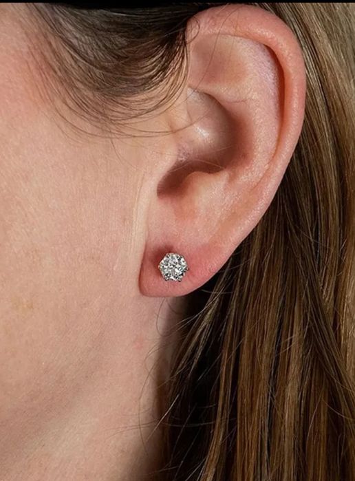 Cercei diamant moissanite 1 carat