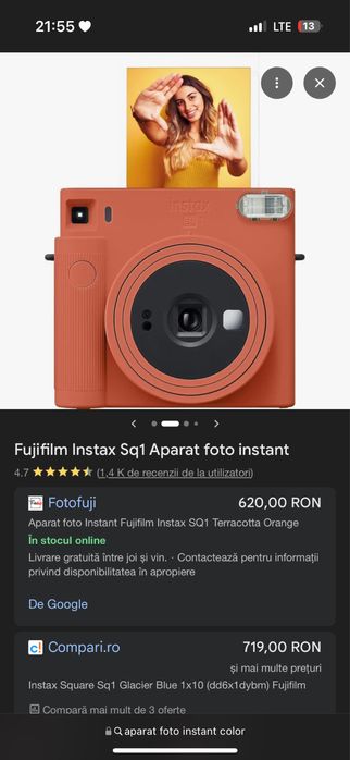Fujifilm Instax Sq1 Aparat foto instant
