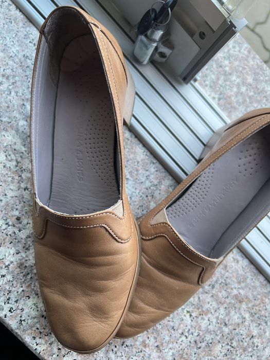Дамски кожени обувки ,бежови