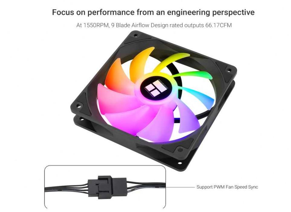 Set 3 Ventilatoare Thermalright TL-C12C-S, 120mm, Argb, Silentioase