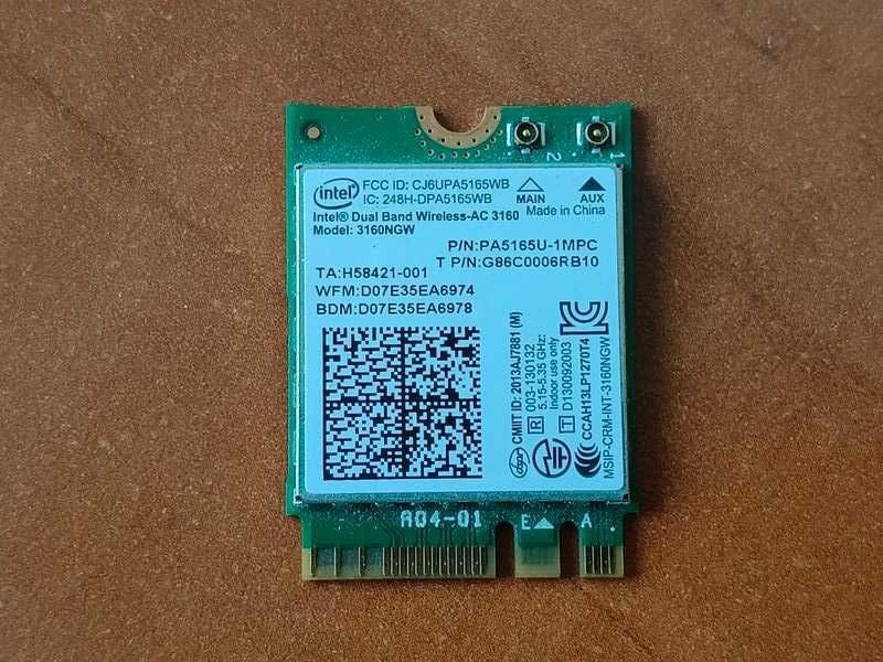 Wi-Fi Laptop Intel AC3160 AC8260 AX201 WiFi 6