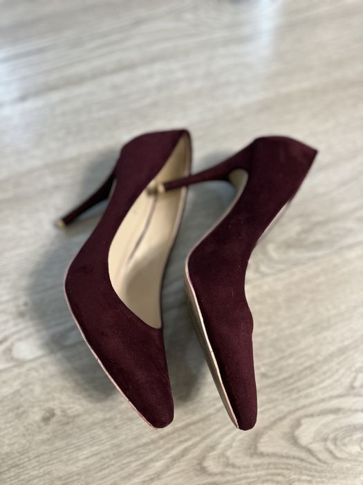 Pantofi Poema piele intoarsa visiniu