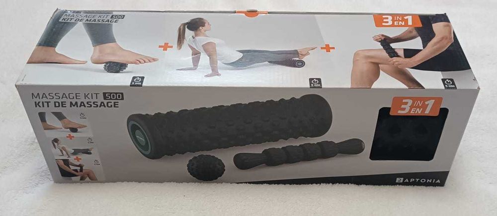 Set Masaj: rulou, minge, băț de masaj