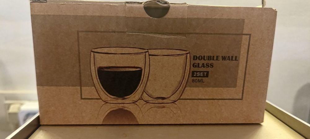 Pahare espresso, 80ml, perete dublu, set