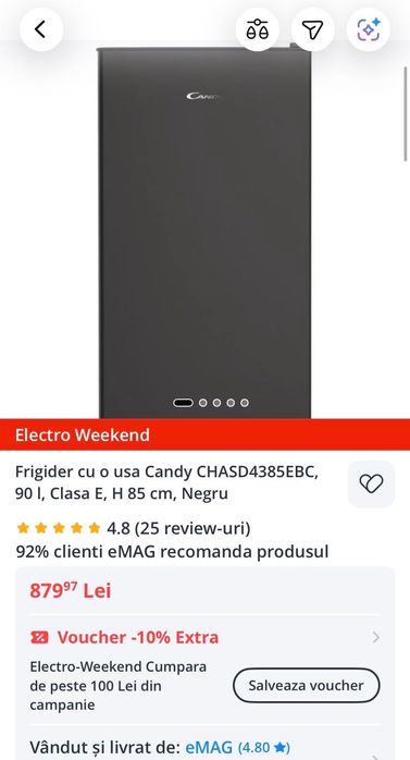 Frigider cu o usa Candy