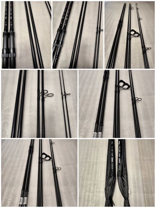 SET 2 Lansete FLX8 3.90M 3Segmente 3.5LBS + 2 Mulinete FL BLACK F 9000