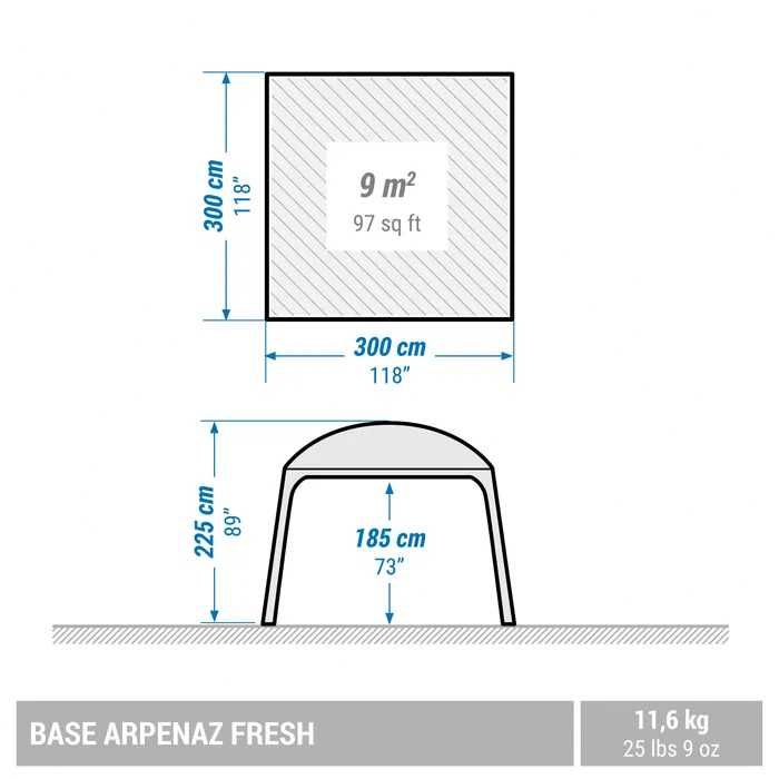 Cort/Adapost Decathlon ARPENAZ BASE FRESH 10 Persoane