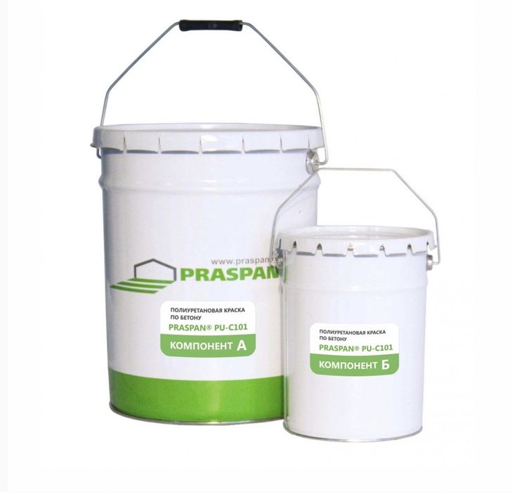 Полиуретановая полуматовая краска для бетона Praspan® PU-C101