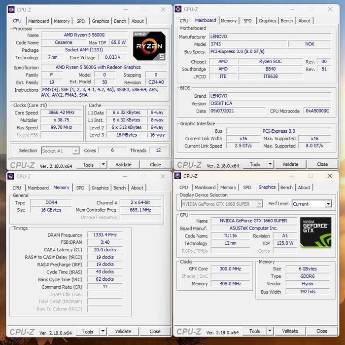 PC gaming Ryzen™ 5 5600g/ GTX 1660 Super 6 GB/ 16 Gb RAM/ SSD M2 500GB