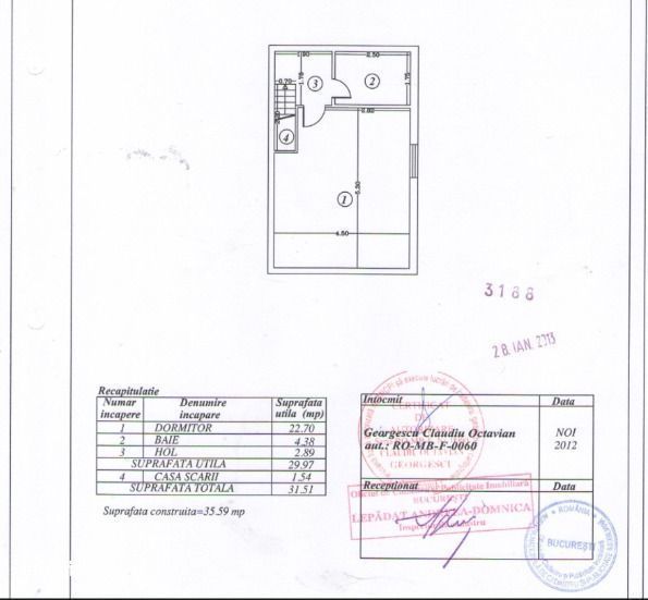 Duplex 2 camere 62 mp, centrala, zona Vitant, loc de parcare, pod izol