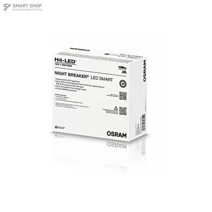 OSRAM NIGHT BREAKER LED SMART H4 64193DWNBSM Set 2 Becuri Auto Moto Om