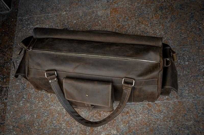 Geantă din piele naturală. Geantă de voiaj. Travel Bag. Gym Bag. Leather Duffel Bag. Geantă de sală