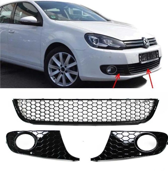 Решетки в броня ГТИ стил Голф 6 за стандартна броня VW Golf 6 Пчелна