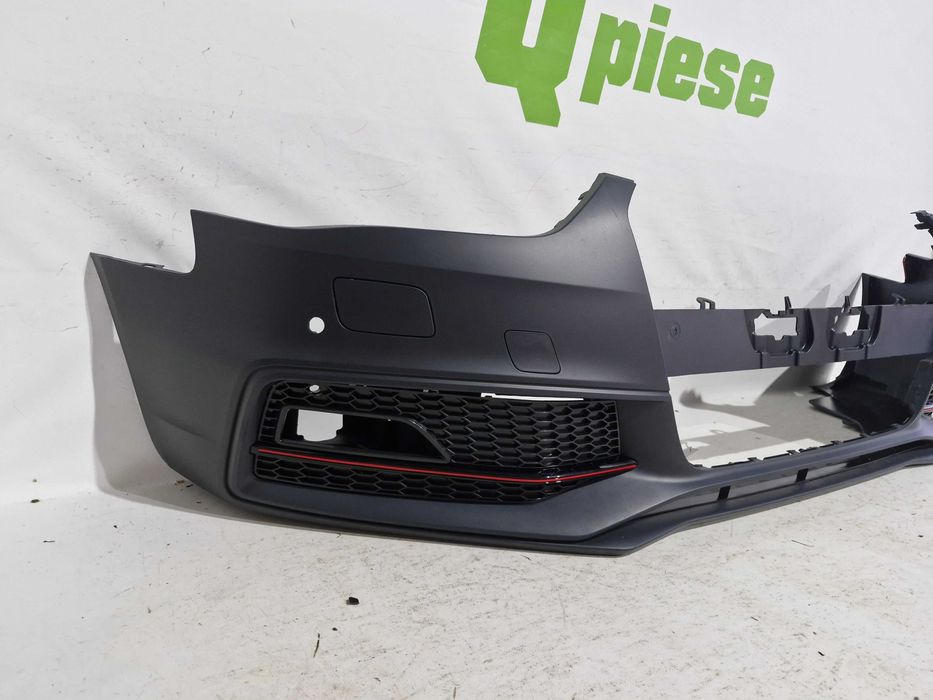 Bara fata Audi A4 B8 Facelift S-line 2011 - 2015 Piesa noua cu grile proiector si grila inferioara , gauri spalator far si 4 gauri senzori de parcare