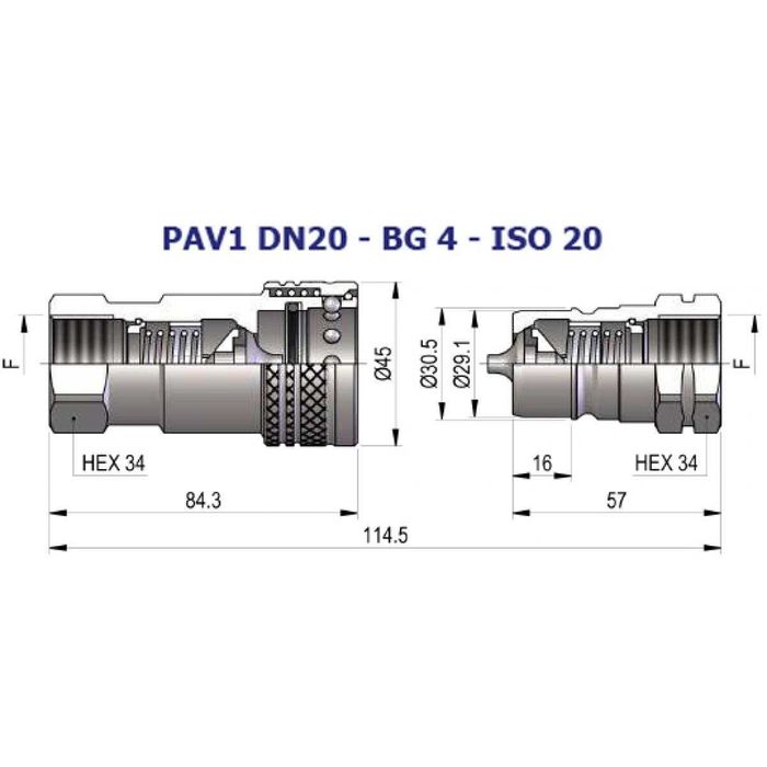 Хидравлична бърза връзка серия PAV1