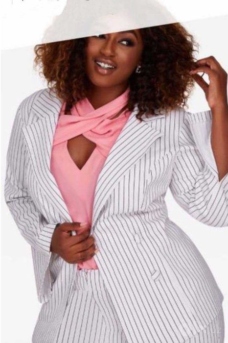 AshleyStewart. Американский открытый двубортный пиджак-блейзер