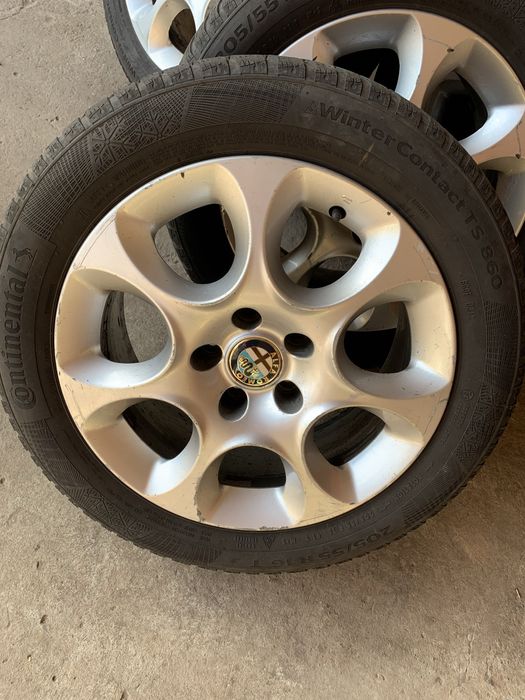 Cauciucuri continental si jante pe 16 alfa romeo 205/55/R16 T iarna!