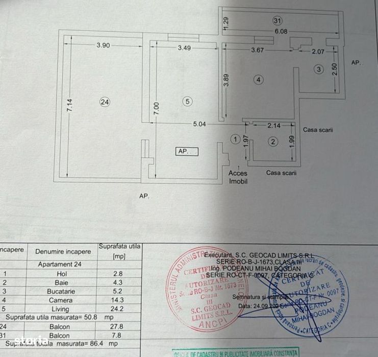 Penthouse cu terasa generoasa si parcare privata aproape de plaja