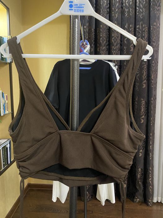 Трендовый купальник в рубчик в цвете «Горький шоколад»